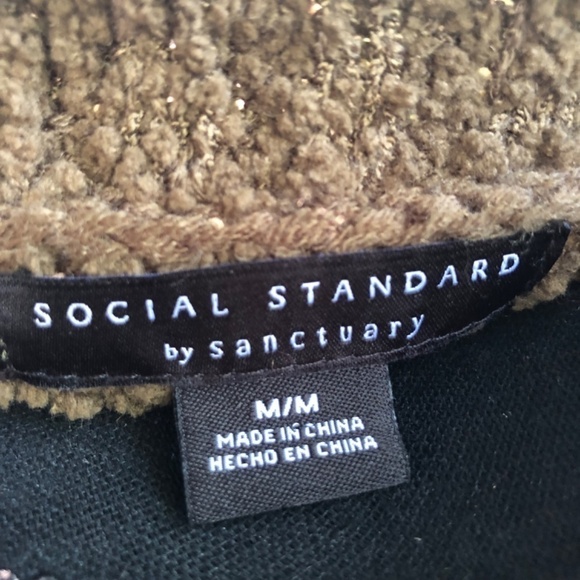 Social Standard by Sanctuary Women's Dusty Olive Tan Popcorn Knit Sweater Size M - Picture 5 of 6